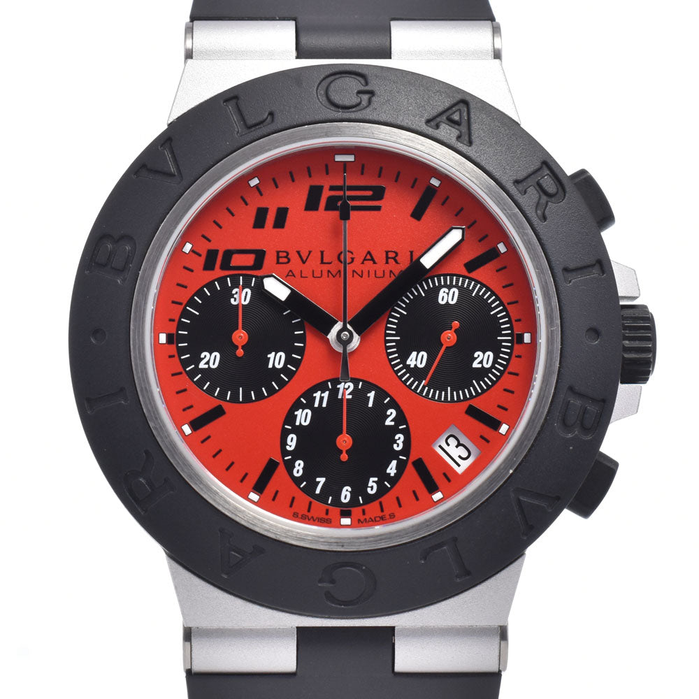 BVLGARI aluminum BB40ATCH Chronograph Red Dial Automatic Men's
 Watch O#148987