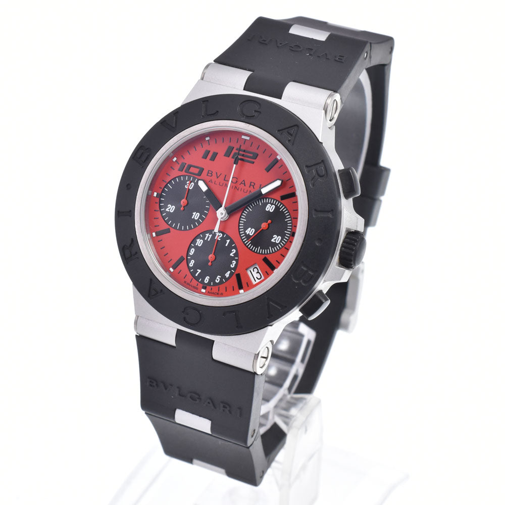 BVLGARI aluminum BB40ATCH Chronograph Red Dial Automatic Men's
 Watch O#148987