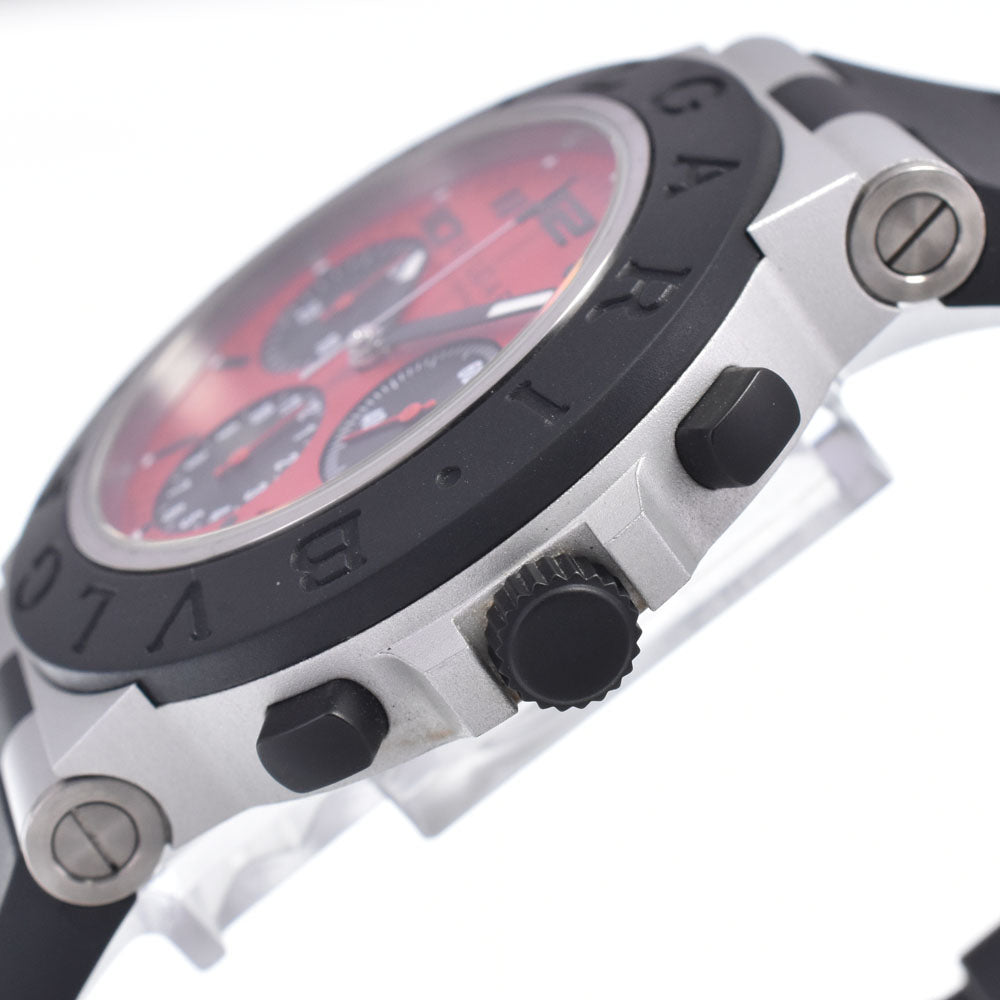 BVLGARI aluminum BB40ATCH Chronograph Red Dial Automatic Men's
 Watch O#148987