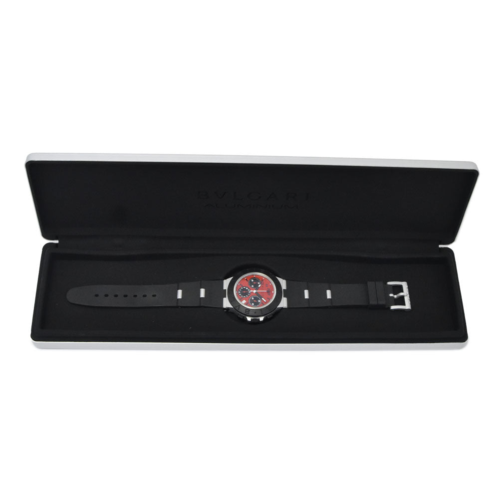BVLGARI aluminum BB40ATCH Chronograph Red Dial Automatic Men's
 Watch O#148987