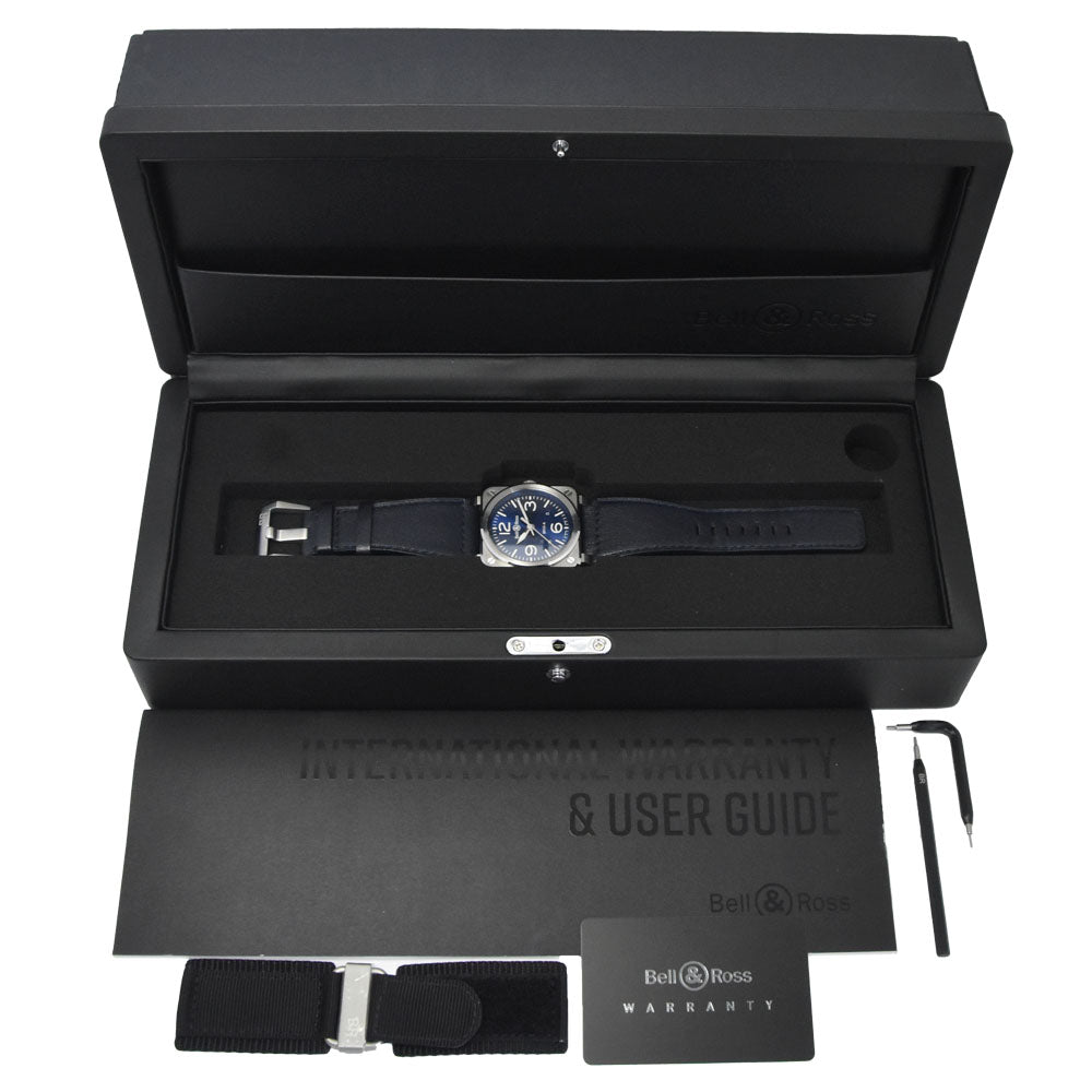 with paper Bell＆Ross BR05 Blue Steel BR03A-BLU-ST/SCA blue Dial Automatic Men's
 Watch O#148988