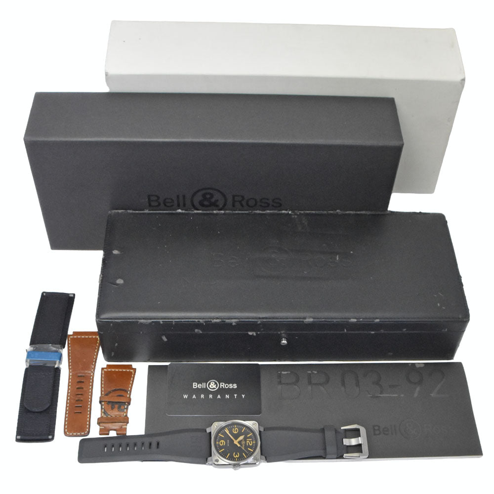 with paper Bell＆Ross Golden Heritage BR03-92 GOLDENHERI-CA black Dial Automatic Men's
 Watch Q#148989