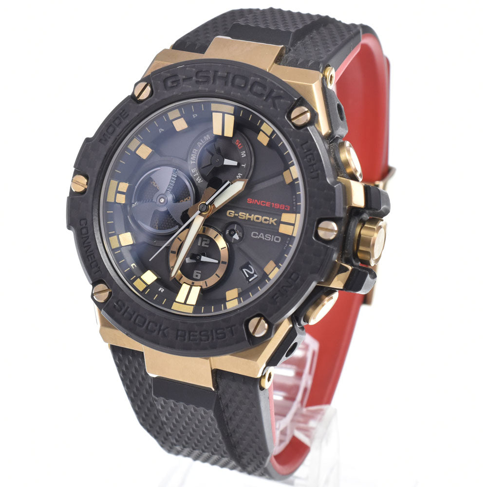 with paper CASIO G-SHOCK G-STEEL GST-B100TFB-1AJR 35th anniversary Black / gold Dial Solar Men's
 Watch R#149001