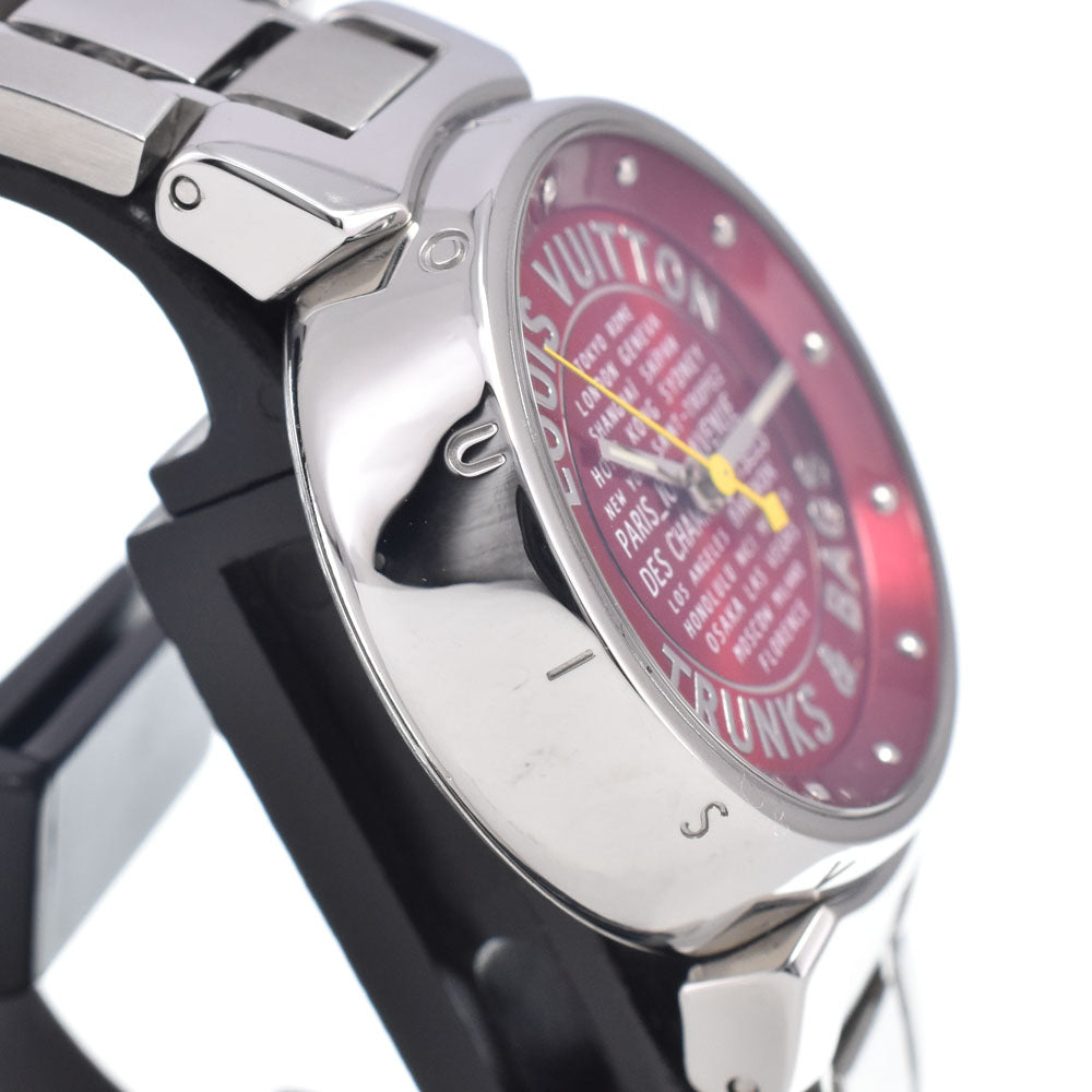 LOUIS VUITTON Tambour TRUNKS&BAGS Q121N Red Dial Quartz Ladies
 Watch O#149002