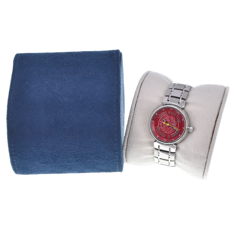 LOUIS VUITTON Tambour TRUNKS&BAGS Q121N Red Dial Quartz Ladies
 Watch O#149002