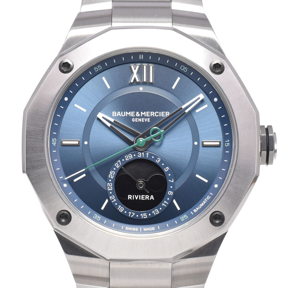 with paper Baume & Mercier Riviera M0A10682 Date blue Dial Automatic Men's
 Watch R#149006