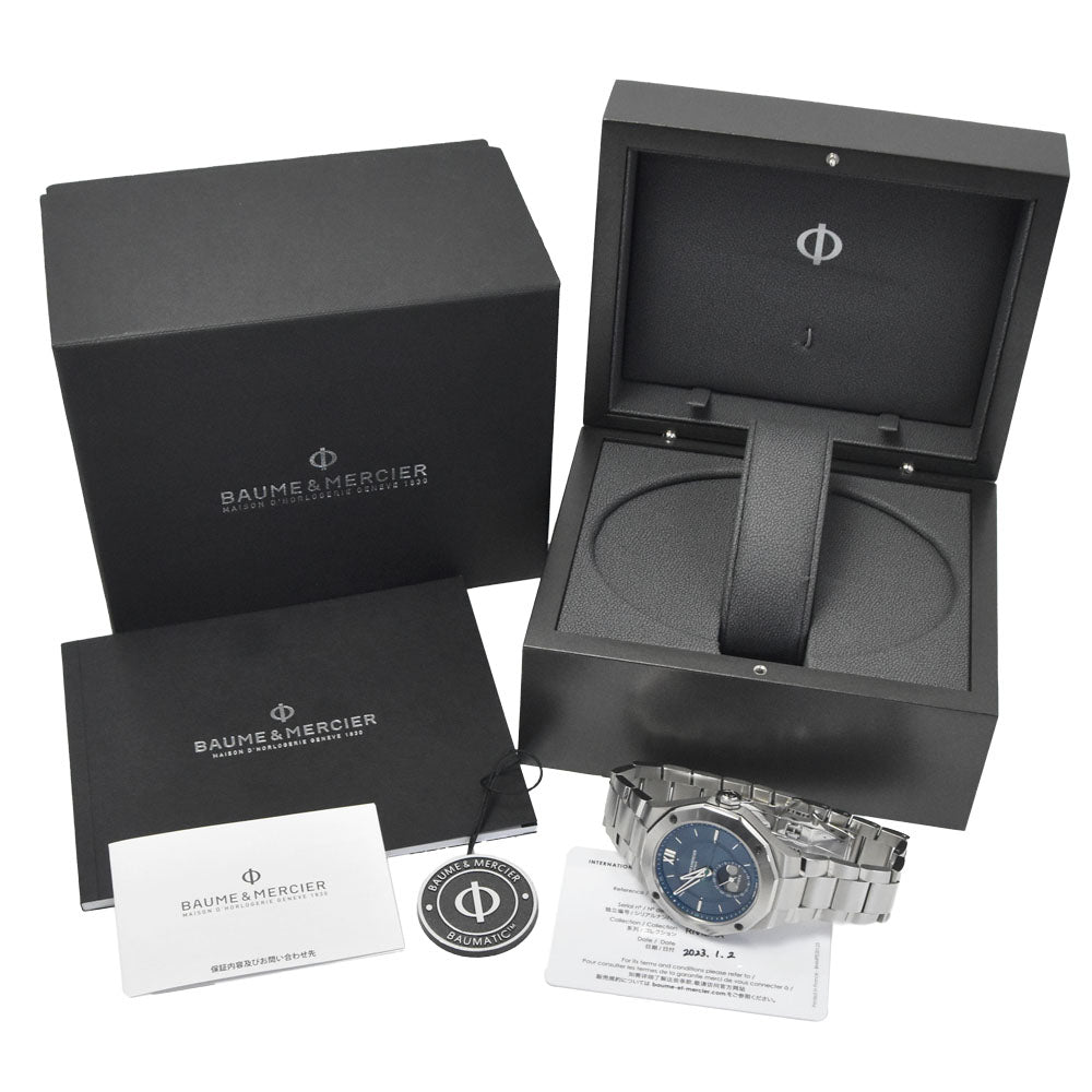 with paper Baume & Mercier Riviera M0A10682 Date blue Dial Automatic Men's
 Watch R#149006