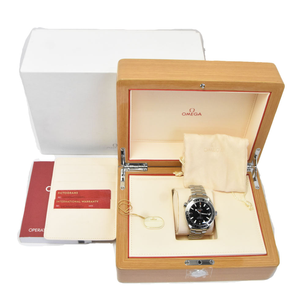 with paper OMEGA Seamaster Planet Ocean 232.30.44.22.01.001 GMT black Dial Automatic Men's
 Watch Q#149009