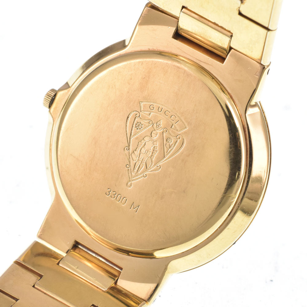 GUCCI 3300M Gold Plated black Dial Quartz Men's
 Watch P#149013