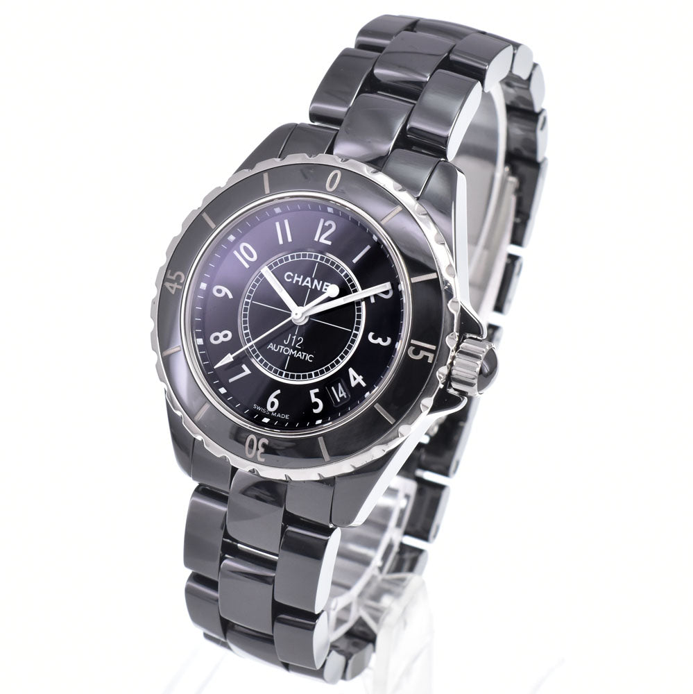 with paper CHANEL J12 H0685 Black ceramic black Dial Automatic Men's
 Watch D#149018