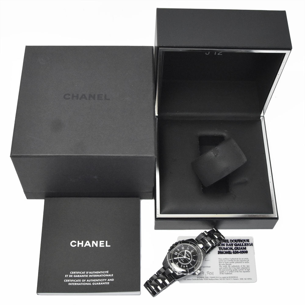 with paper CHANEL J12 H0685 Black ceramic black Dial Automatic Men's
 Watch D#149018