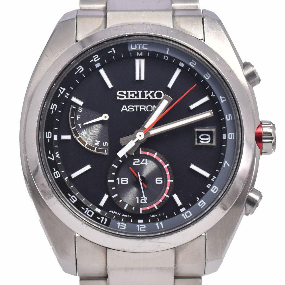 SEIKO Astron SBXY017/8B63-0BA0 Day date black Dial Radio Sync Solar Men's
 Watch P#149030