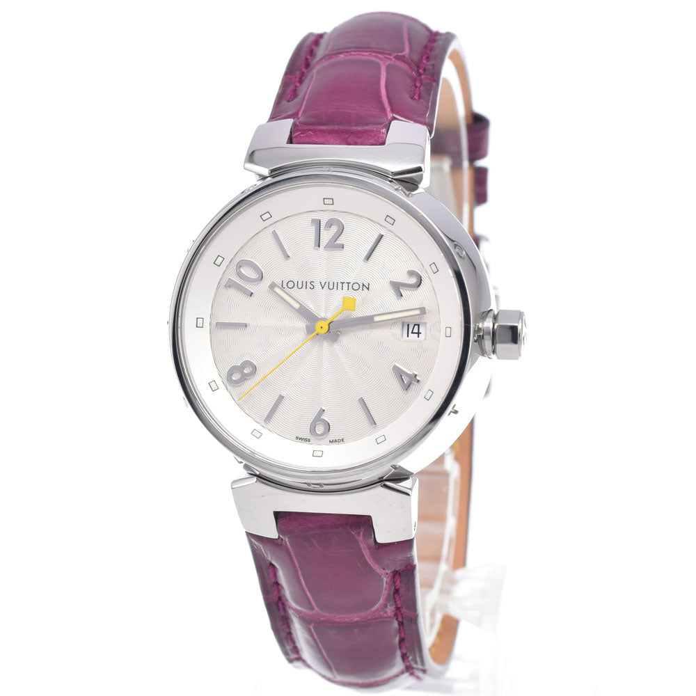 LOUIS VUITTON Tambour Q1313 Date Silver Dial Quartz Ladies
 Watch Q#149036