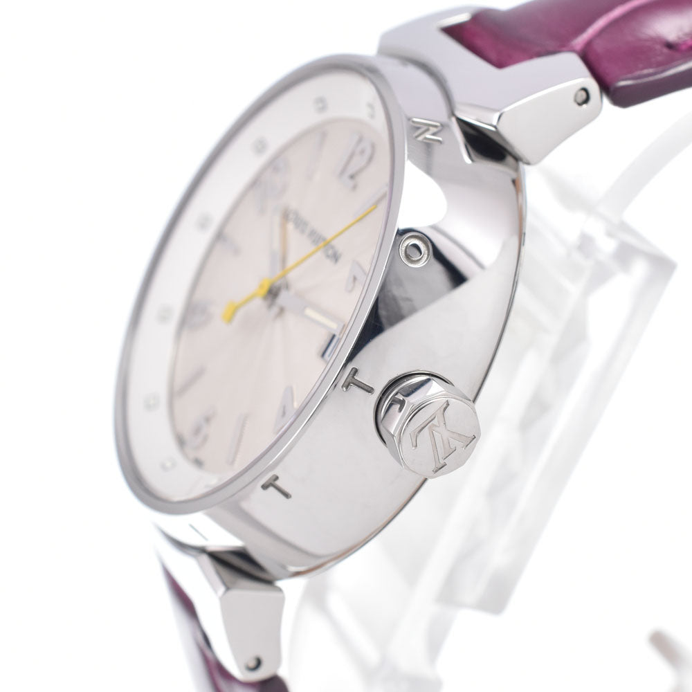 LOUIS VUITTON Tambour Q1313 Date Silver Dial Quartz Ladies
 Watch Q#149036
