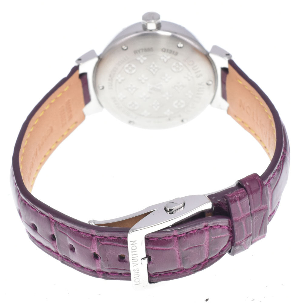 LOUIS VUITTON Tambour Q1313 Date Silver Dial Quartz Ladies
 Watch Q#149036
