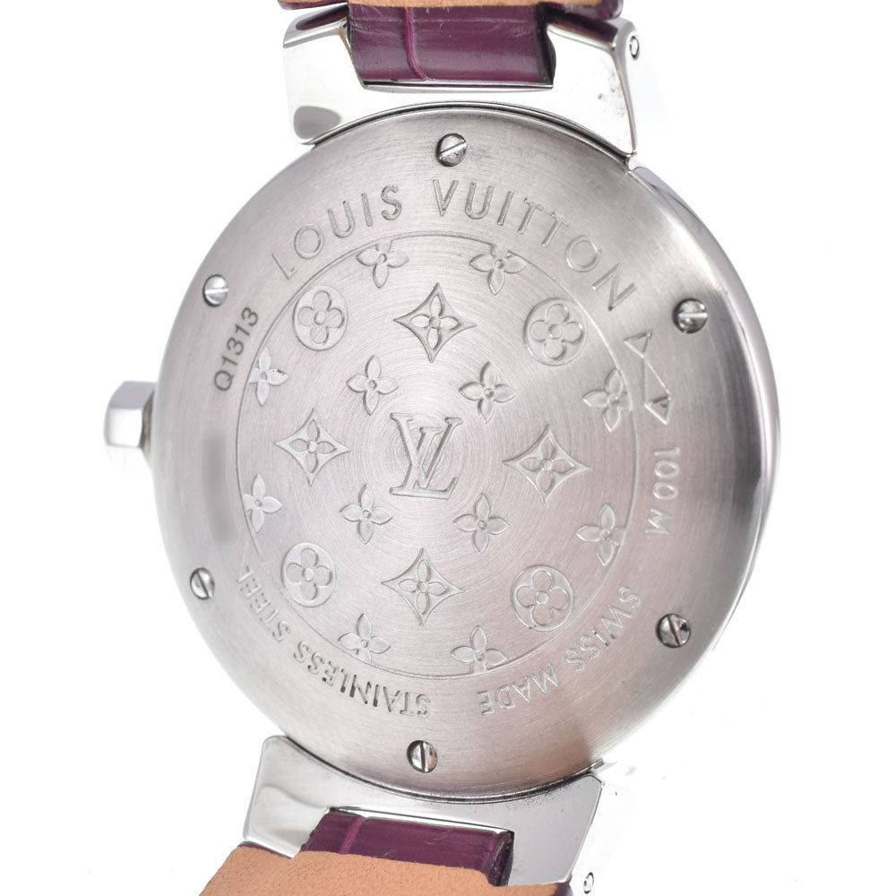 LOUIS VUITTON Tambour Q1313 Date Silver Dial Quartz Ladies
 Watch Q#149036