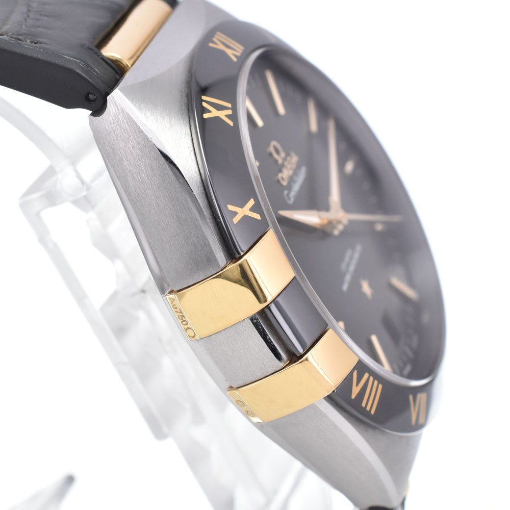 with paper OMEGA Constellation 131.23.41.21.10.001 see-through back date green Dial Automatic Men's
 Watch O#149044
