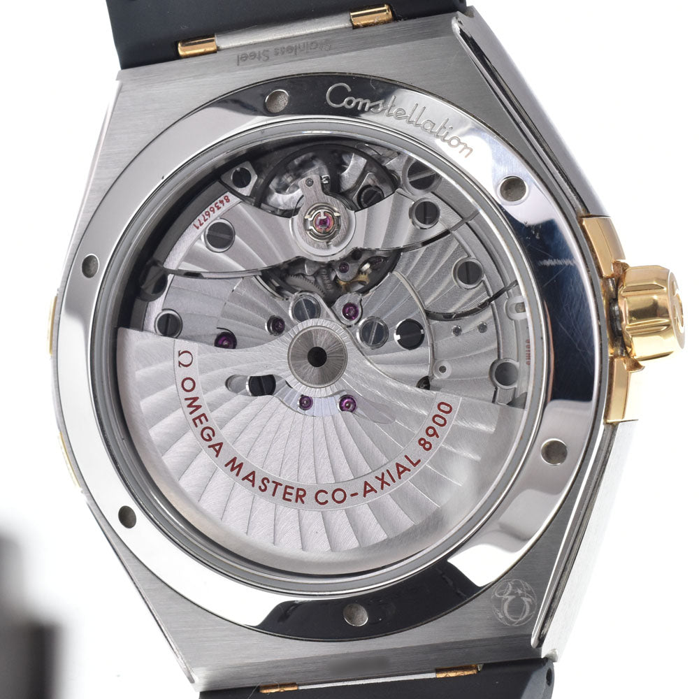 with paper OMEGA Constellation 131.23.41.21.10.001 see-through back date green Dial Automatic Men's
 Watch O#149044