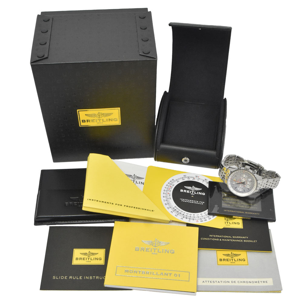 with paper BREITLING Mont Brillant AB0130 Silver Dial Automatic Men's
 Watch Q#149047