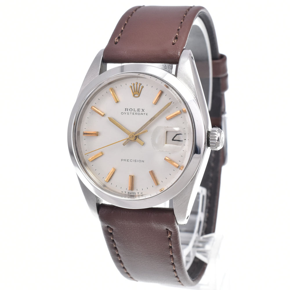 ROLEX Oyster Date Precision 6694 vintage Cal.1225 Silver Dial Hand Winding Men's
 Watch P#149049