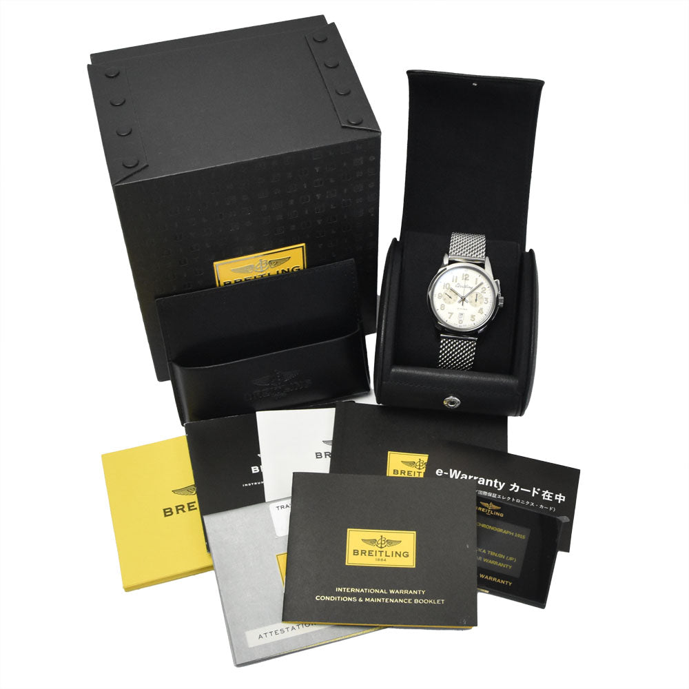with paper BREITLING Transocean AB1411 Limited edition of 1915 pieces worldwide. See-through back. Silver Dial Hand Winding Men's
 Watch R#149054