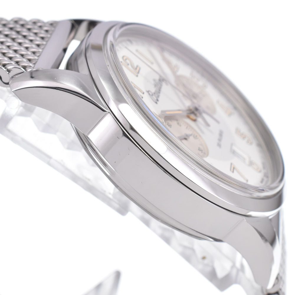 with paper BREITLING Transocean AB1411 Limited edition of 1915 pieces worldwide. See-through back. Silver Dial Hand Winding Men's
 Watch R#149054