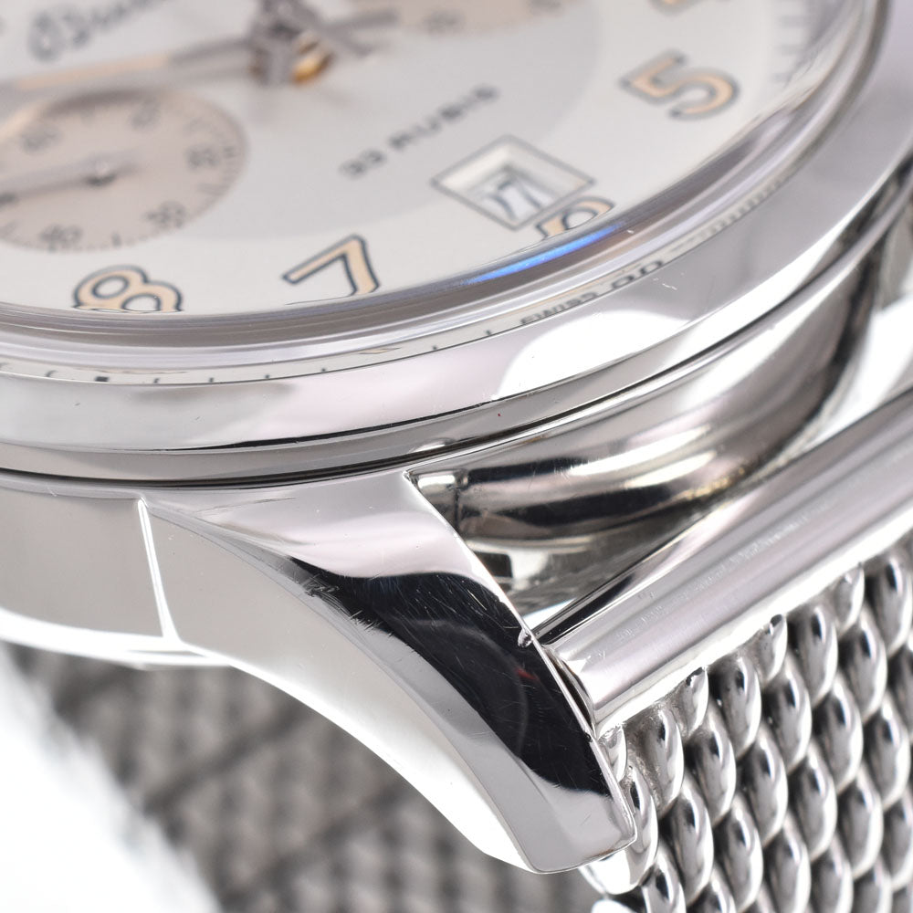 with paper BREITLING Transocean AB1411 Limited edition of 1915 pieces worldwide. See-through back. Silver Dial Hand Winding Men's
 Watch R#149054