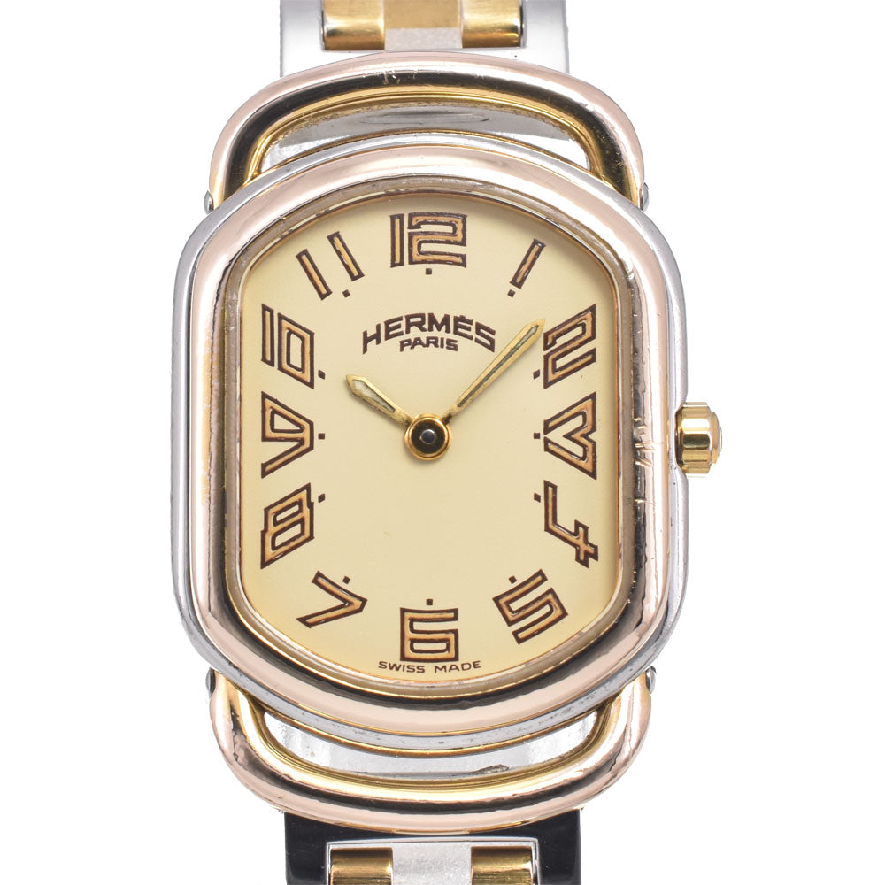 HERMES Rally RA1.240 D buckle white Dial Quartz Ladies
 Watch E#149055