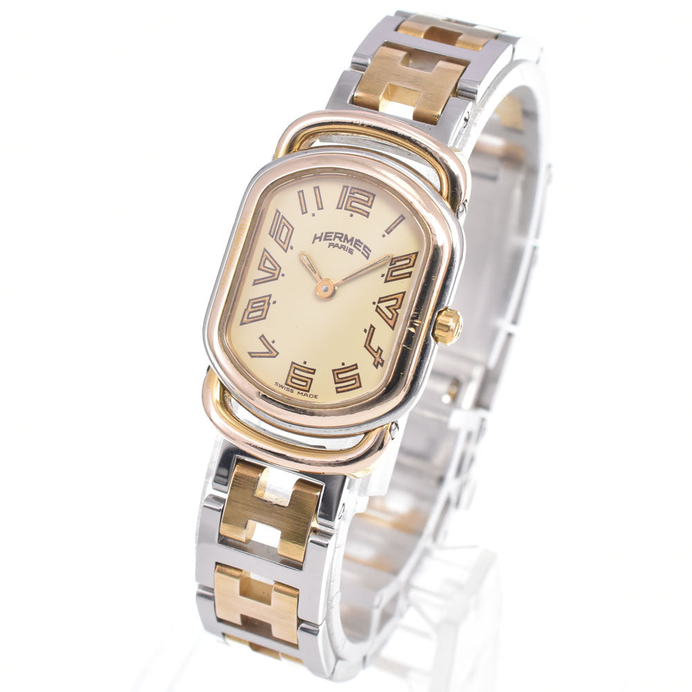 HERMES Rally RA1.240 D buckle white Dial Quartz Ladies
 Watch E#149055