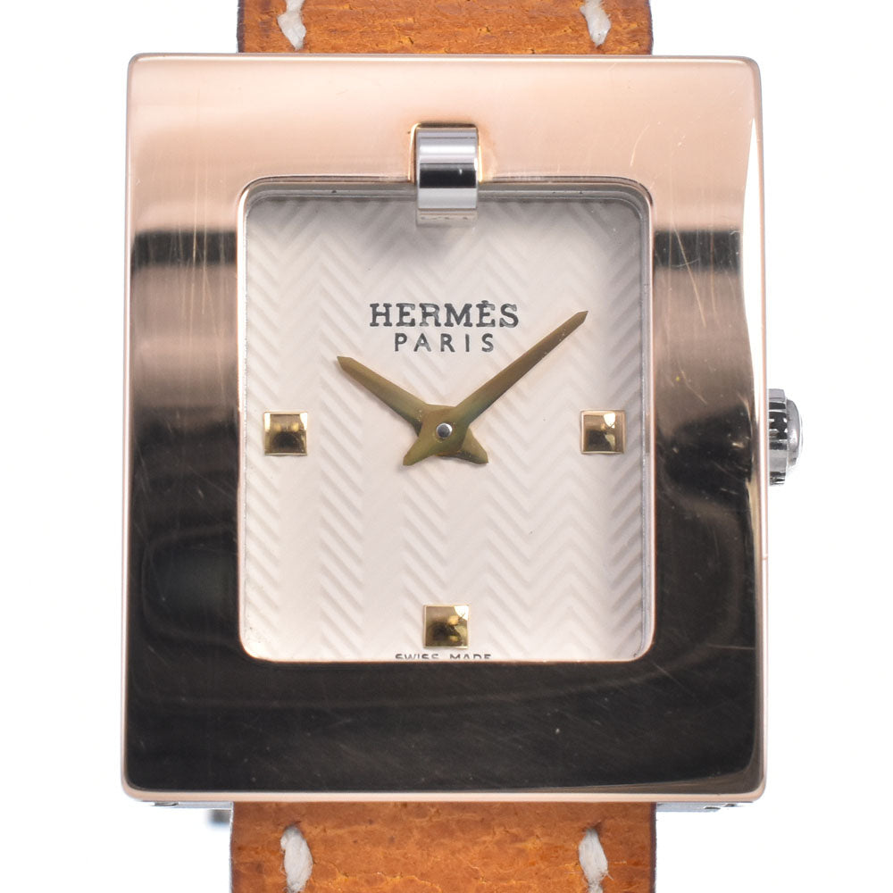 HERMES Belt watch BE1.120 □ F marking white Dial Quartz Ladies
 Watch P#149057