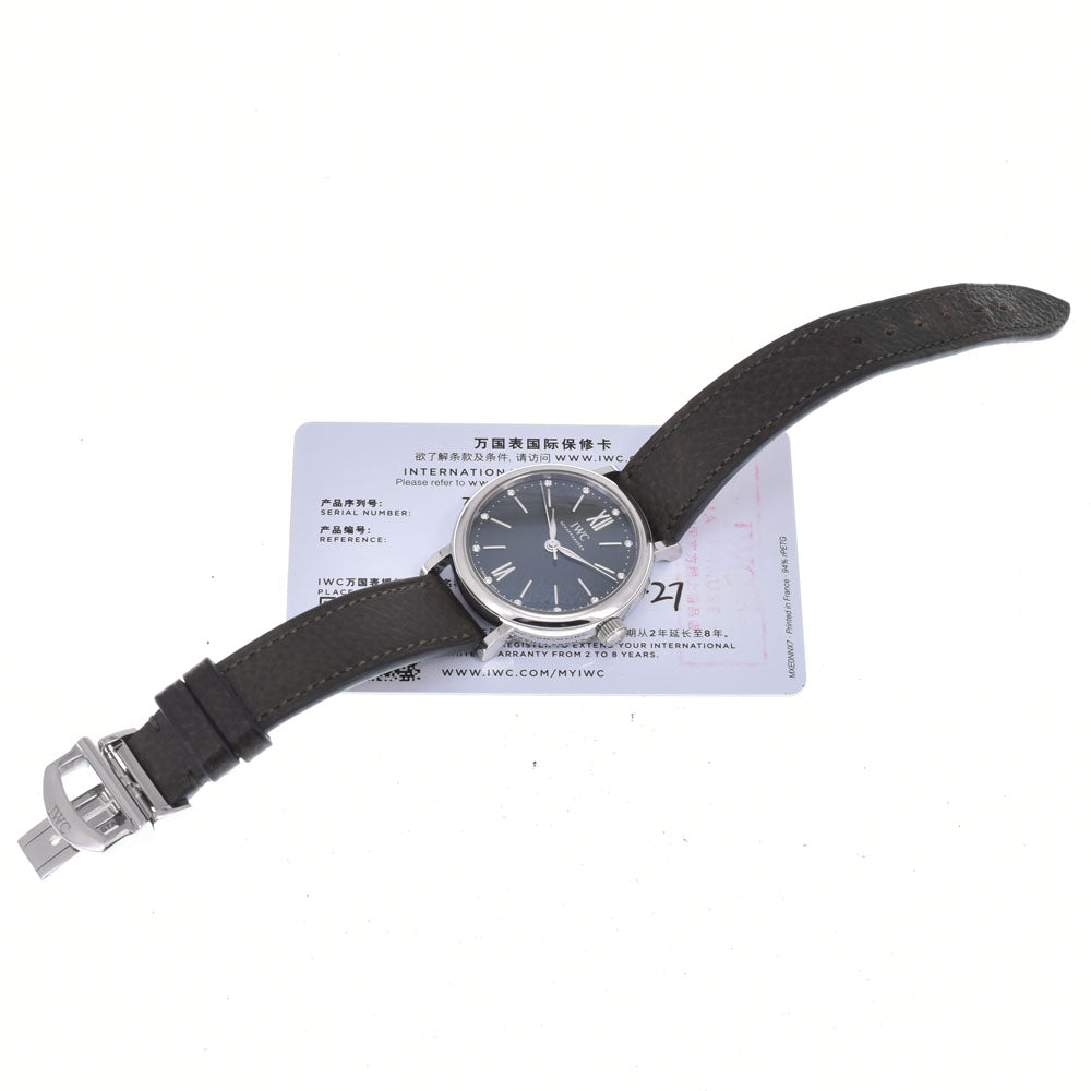 with paper IWC SCHAFFHAUSEN Portofino IW357412 12P diamond khaki Dial Automatic Ladies
 Watch Q#149067