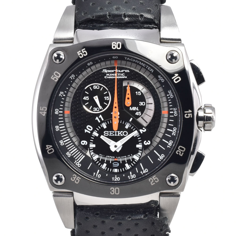 SEIKO Kinetic Sportura 7L22-0AM0 black Dial Auto quartz Men's
 Watch P#149068