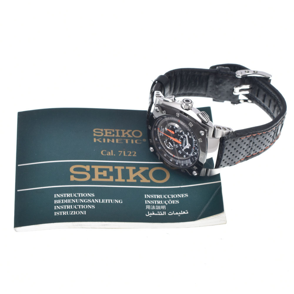 SEIKO Kinetic Sportura 7L22-0AM0 black Dial Auto quartz Men's
 Watch P#149068