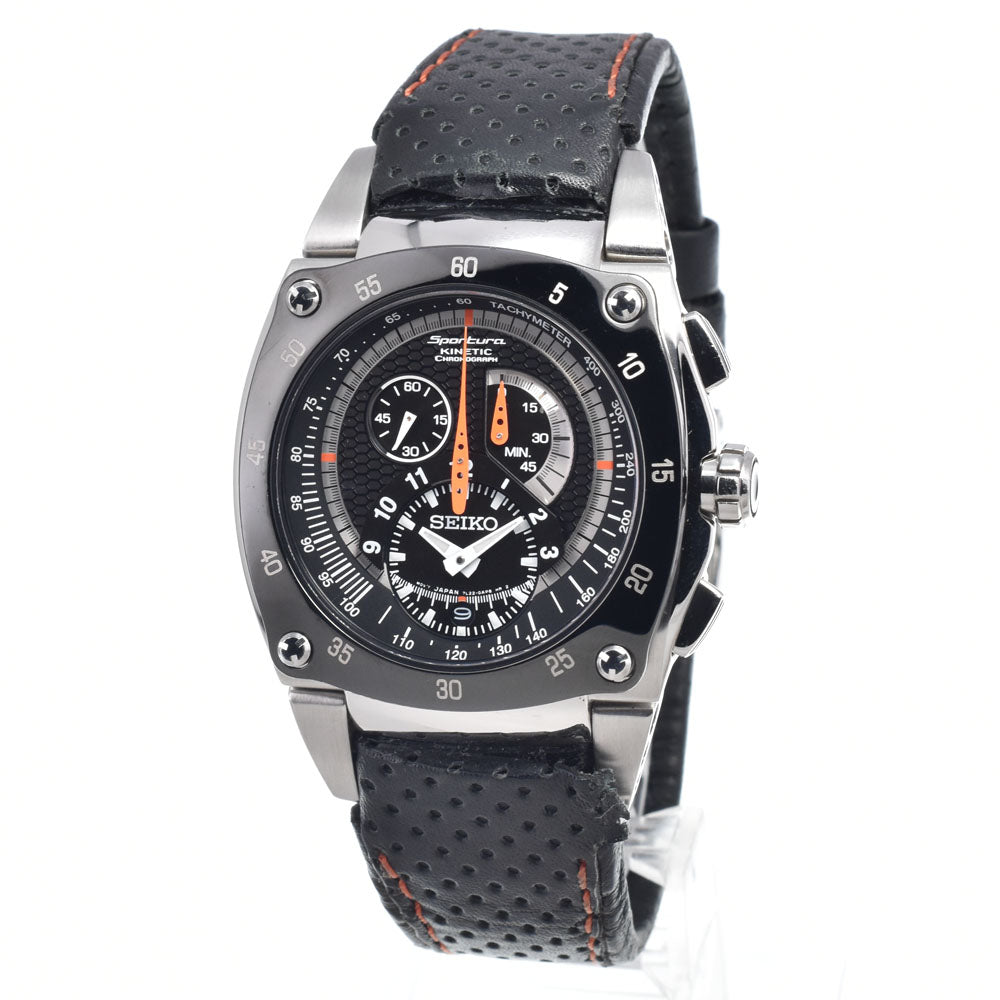 SEIKO Kinetic Sportura 7L22-0AM0 black Dial Auto quartz Men's
 Watch P#149068