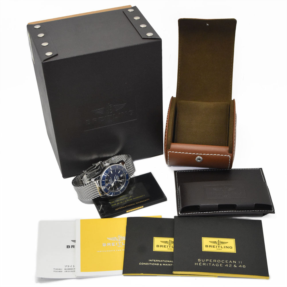 with paper BREITLING Super Ocean Heritage II AB2010 black Dial Automatic Men's
 Watch R#149075