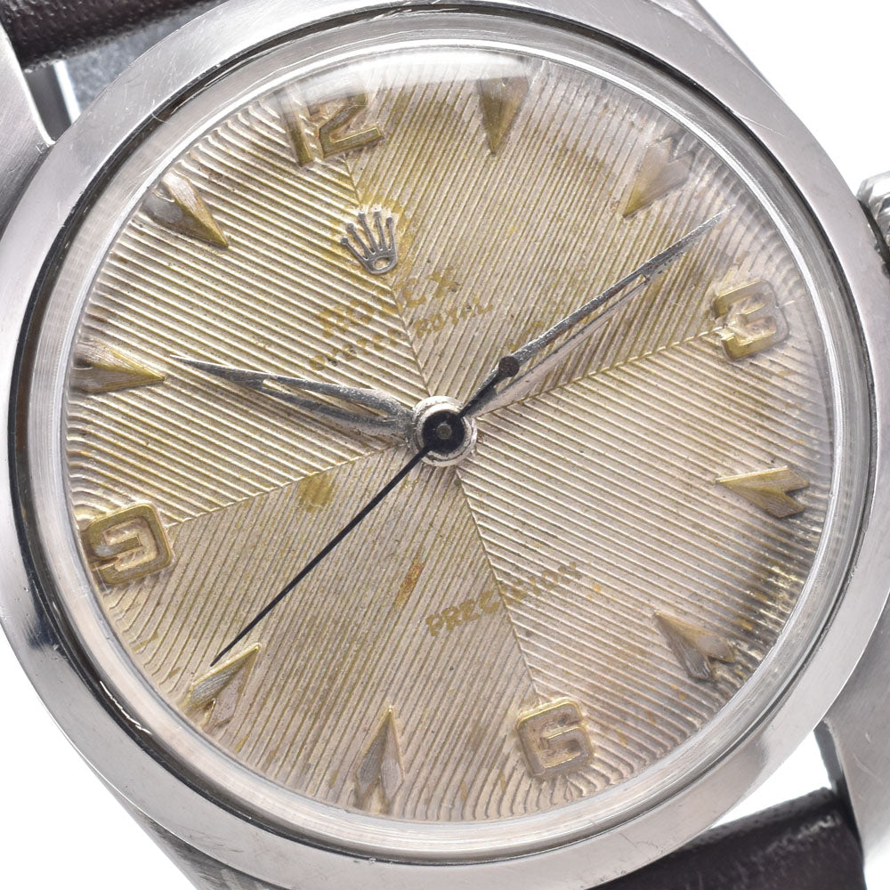 ROLEX Oyster Royal 6444 vintage Chevron Dial Cal.1210 Silver Dial Hand Winding Boy's
 Watch P#149090