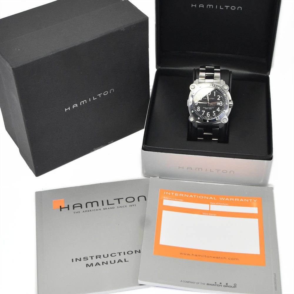 with paper HAMILTON Khaki Below Zero H785550 Date black Dial Automatic Men's
 Watch P#149095