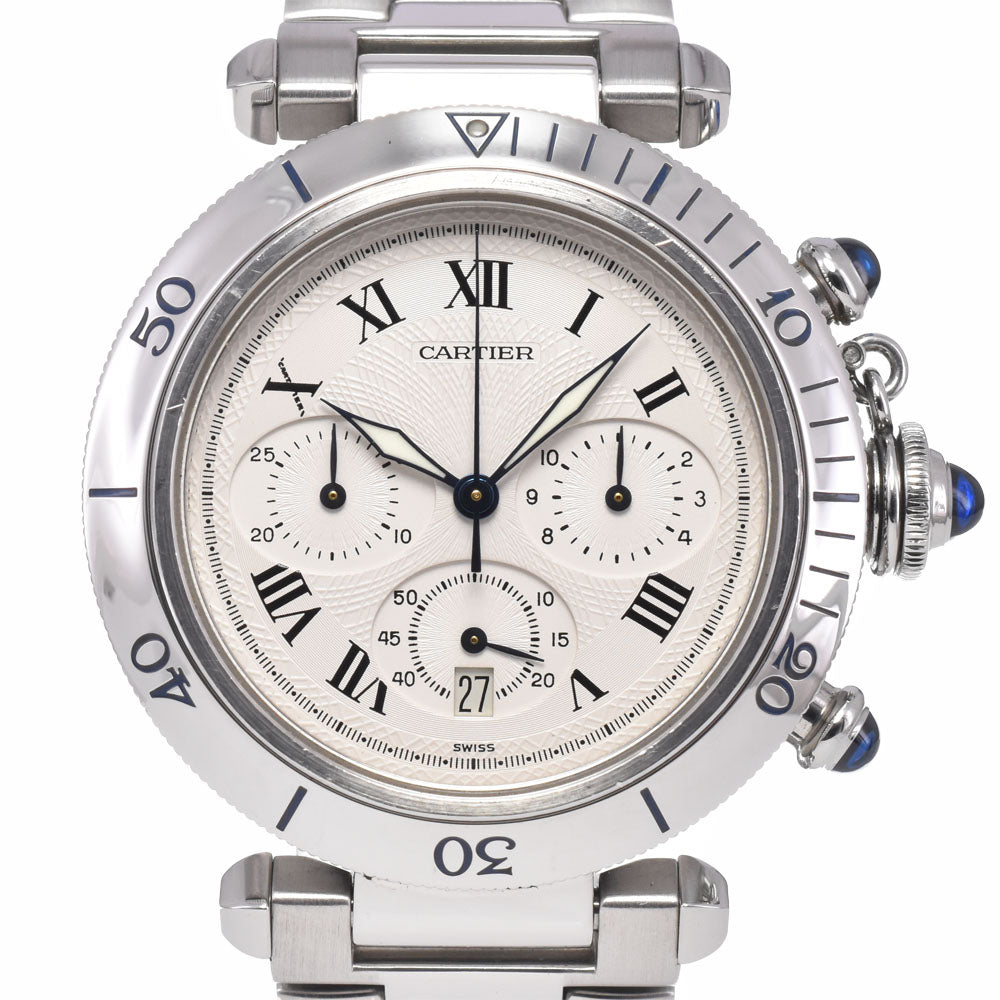 CARTIER Pasha Chronograph W31018H3/1050 Date Silver Dial Quartz Men's
 Watch A#149115