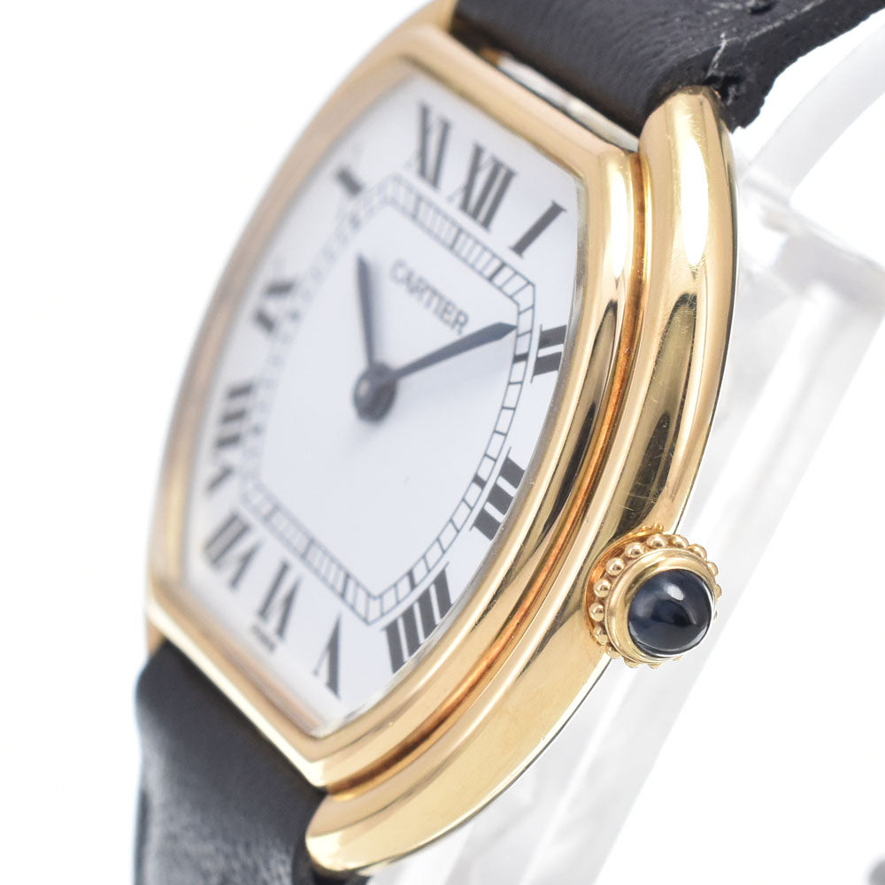 with paper CARTIER Ellipse LM K18YG / leather white Dial Hand Winding Ladies
 Watch Q#149124