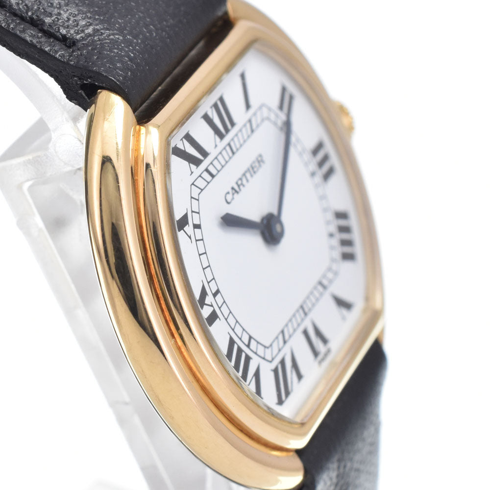 with paper CARTIER Ellipse LM K18YG / leather white Dial Hand Winding Ladies
 Watch Q#149124