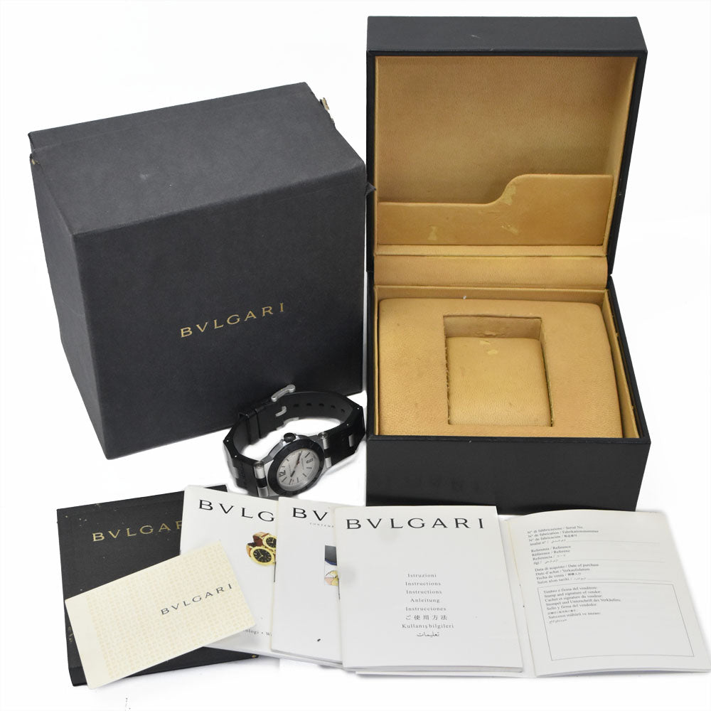 with paper BVLGARI aluminum AL32TA Date Silver Dial Quartz Unisex
 Watch O#149137
