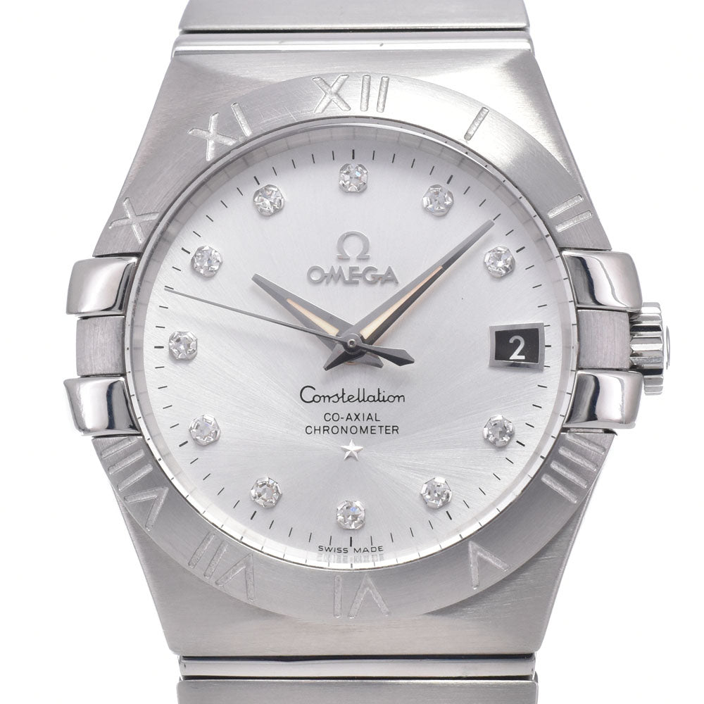 with paper OMEGA Constellation Coaxial 123.10.35.20.52.001 diamond Silver Dial Automatic Men's
 Watch P#149151