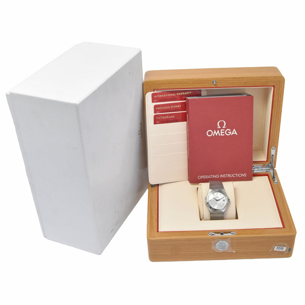 with paper OMEGA Constellation Coaxial 123.10.35.20.52.001 diamond Silver Dial Automatic Men's
 Watch P#149151