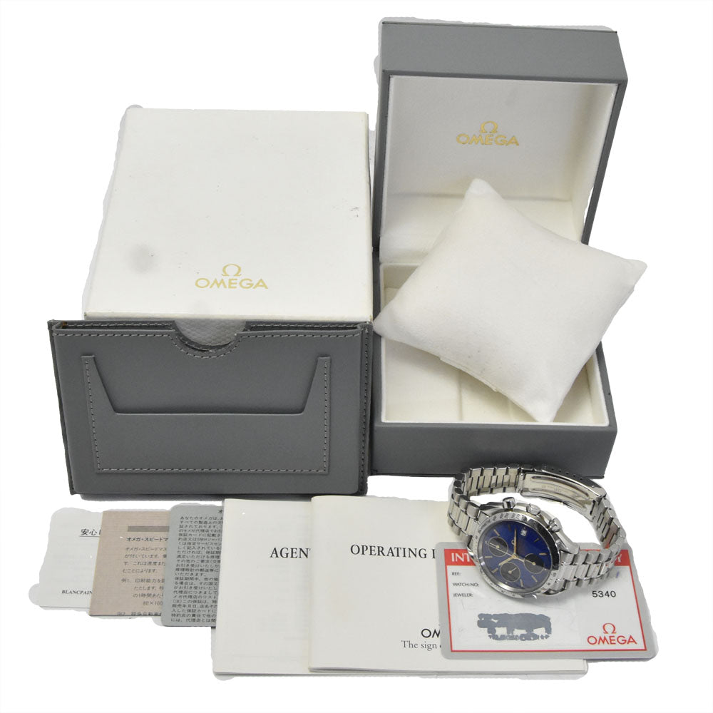 with paper OMEGA Speedmaster 3511.81 Chronograph Japan only blue Dial Automatic Men's
 Watch A#149166