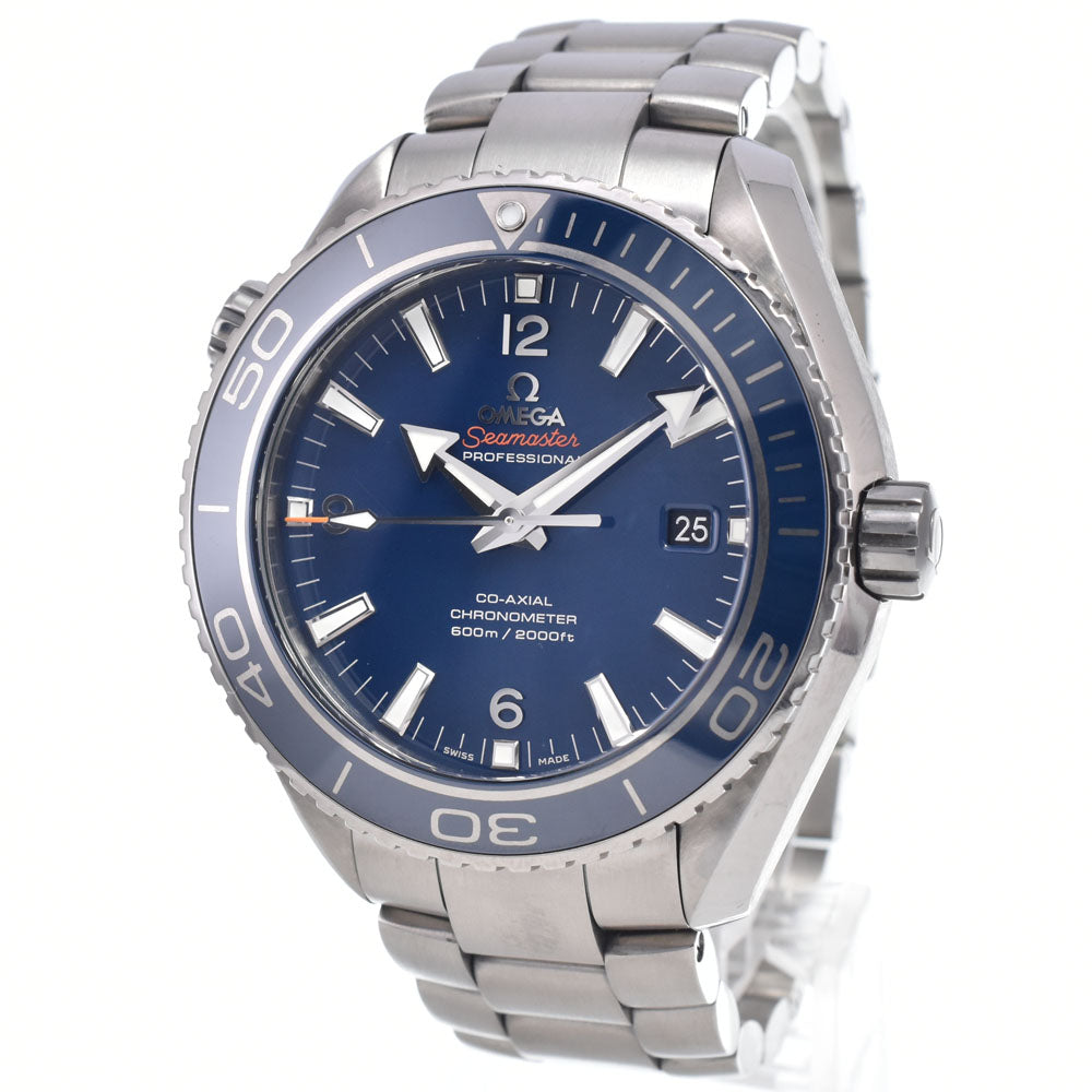 with paper OMEGA Seamaster Planet Ocean 600M 232.90.46.21.03.001 Titanium see-through back blue Dial Automatic Men's
 Watch P#149169