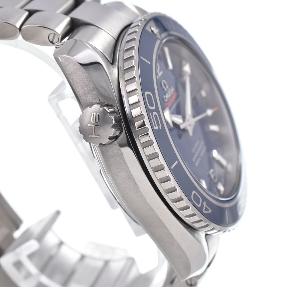 with paper OMEGA Seamaster Planet Ocean 600M 232.90.46.21.03.001 Titanium see-through back blue Dial Automatic Men's
 Watch P#149169