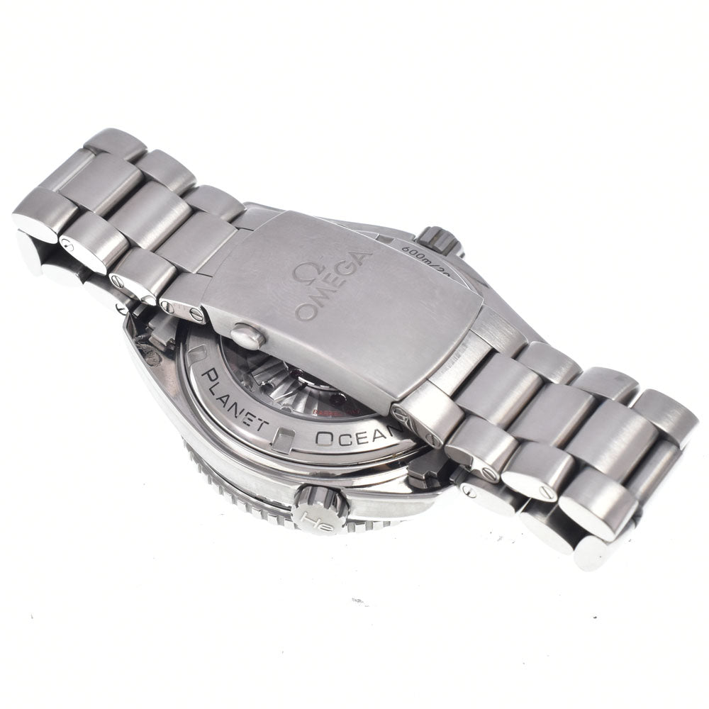 with paper OMEGA Seamaster Planet Ocean 600M 232.90.46.21.03.001 Titanium see-through back blue Dial Automatic Men's
 Watch P#149169