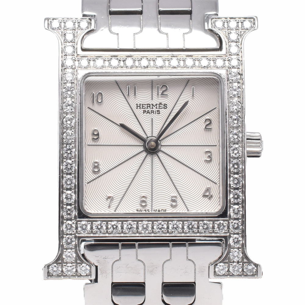 HERMES H watch HH1.230 Diamond Bezel Silver Dial Quartz Ladies
 Watch R#149170