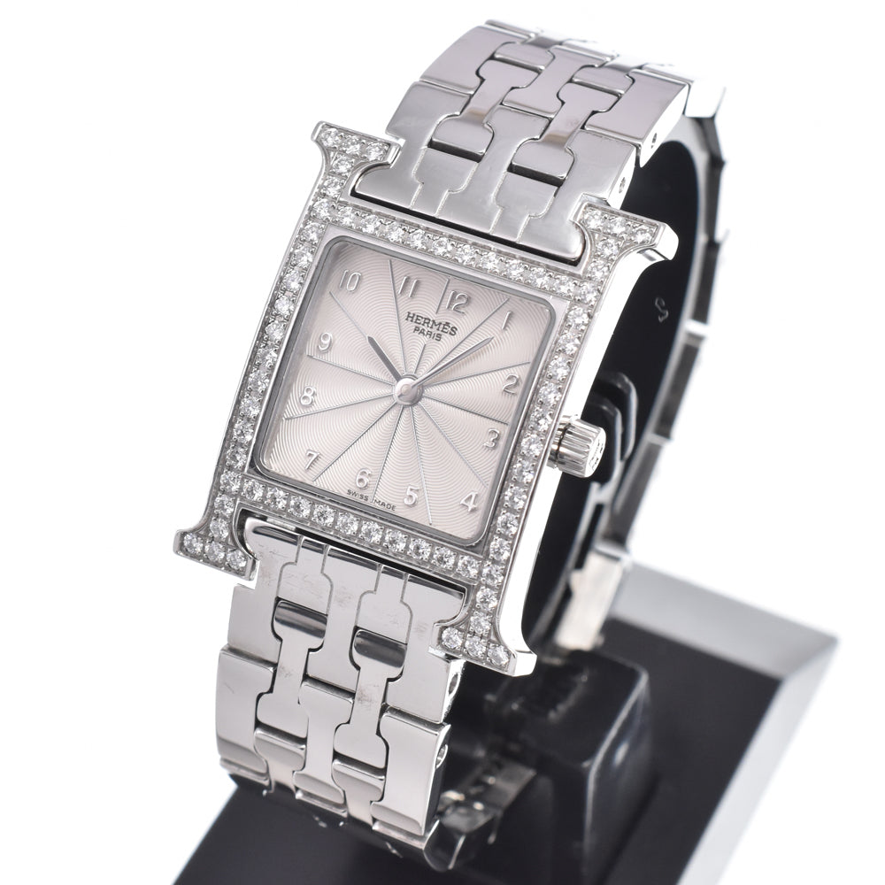 HERMES H watch HH1.230 Diamond Bezel Silver Dial Quartz Ladies
 Watch R#149170