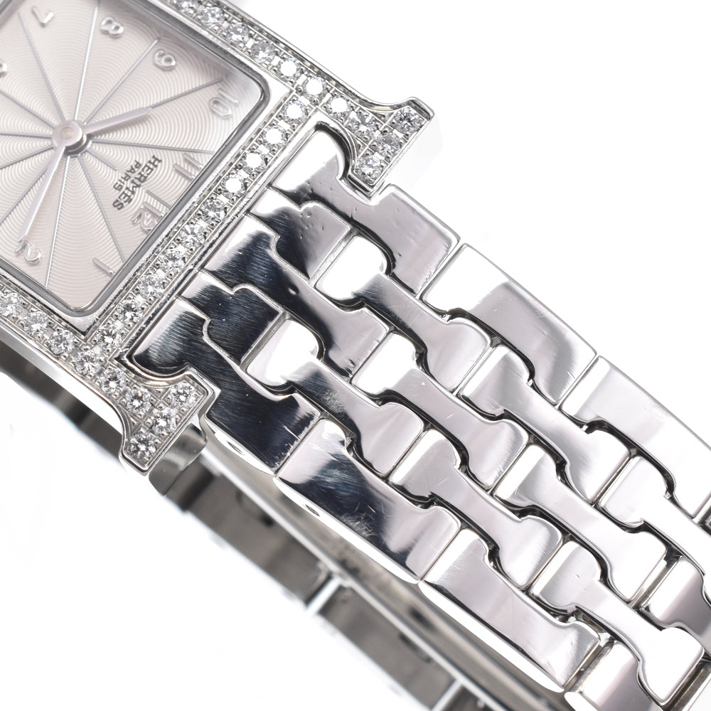 HERMES H watch HH1.230 Diamond Bezel Silver Dial Quartz Ladies
 Watch R#149170